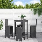 vidaXL 5-delige Tuinbarset massief grenenhout grijs, Verzenden, Nieuw