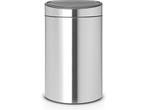 Brabantia Touch Bin - Prullenbak - 40 l - Matt Steel, Verzenden, Zo goed als nieuw