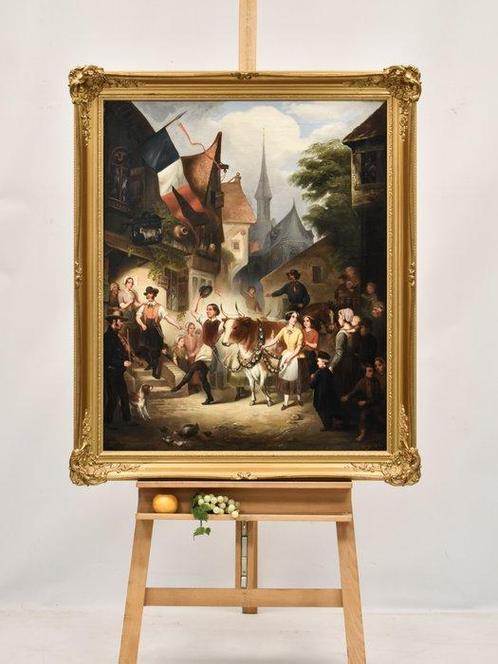 C. Deventer (XIX) - Het slachtfeest, Antiek en Kunst, Kunst | Schilderijen | Klassiek