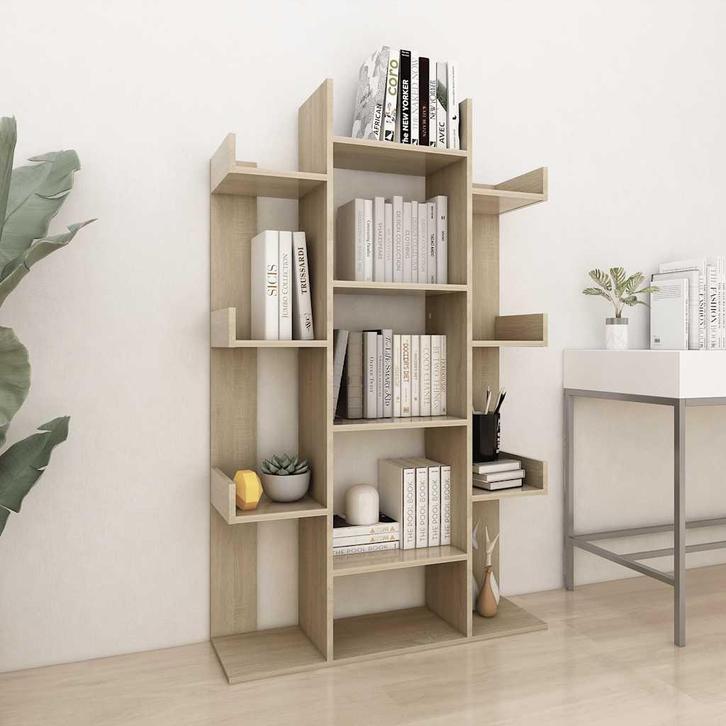 vidaXL Boekenkast 86x25,5x140 cm bewerkt hout sonoma, Huis en Inrichting, Kasten | Boekenkasten, Nieuw, Verzenden