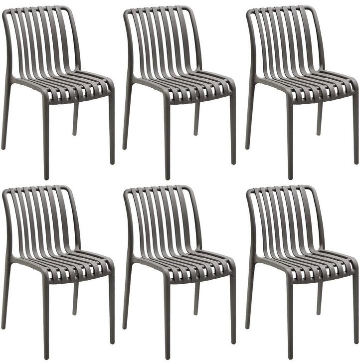 tectake Tuinstoelen Alcudia, weerbestendig, stapelbaar - ant, Tuin en Terras, Overige Tuin en Terras, Verzenden