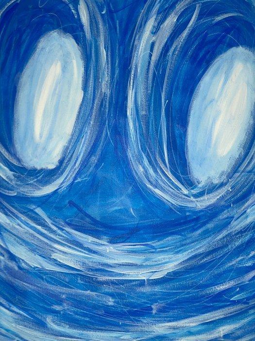 GINI MARTA - BLUE SMILE, Antiquités & Art, Art | Peinture | Moderne