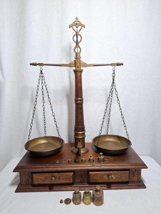 Administratie der Posterijen - Balans of weegschaal - Hout,, Antiek en Kunst, Curiosa en Brocante