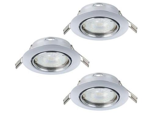Veiling - EGLO Mazuby LED inbouwspot chroom Ø87mm, Huis en Inrichting, Lampen | Spots