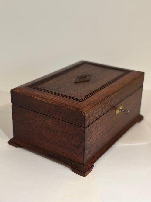 Sieradendoos - Beuken, Eik - Sieraden kistje, Antiek en Kunst, Kunst | Designobjecten
