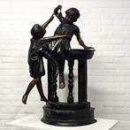 sculptuur, Kinderen bij balustrade - 95 cm - Brons, Antiquités & Art