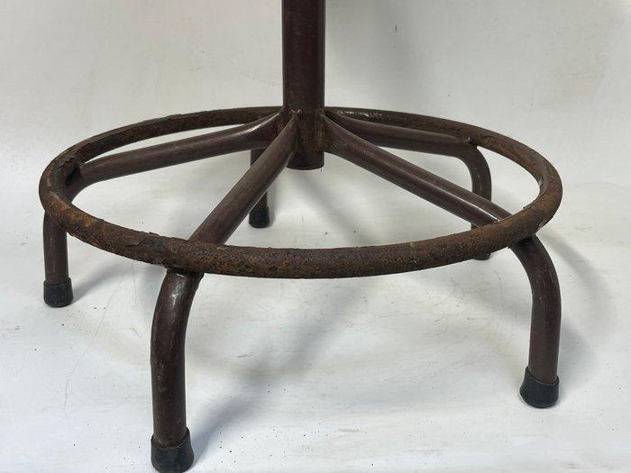 Kruk - Smeedijzer, Hout - Retro werkplaatskruk, Antiek en Kunst, Antiek | Wandborden en Tegels