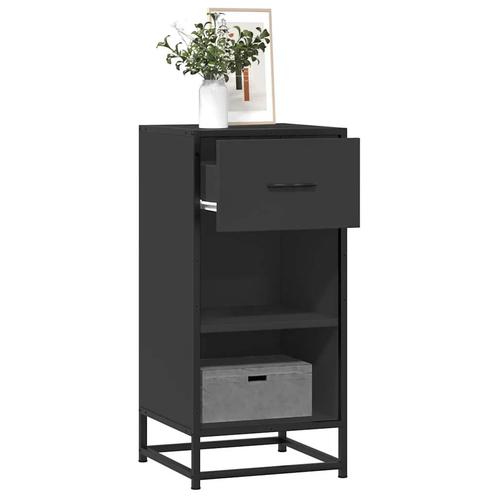 vidaXL Dressoir 35,5x35x76 cm bewerkt hout en metaal zwart, Maison & Meubles, Armoires | Dressoirs, Envoi