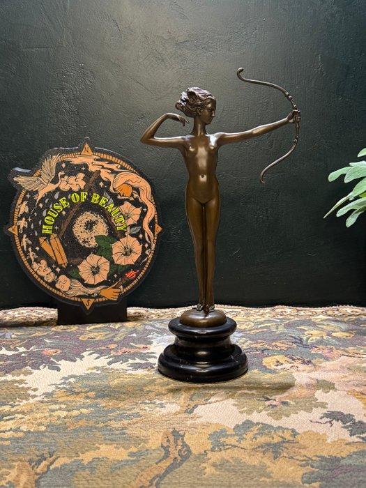 Pierre Collinet - Beeld, Diana - Godin van de jacht - 32.5, Antiquités & Art, Curiosités & Brocante