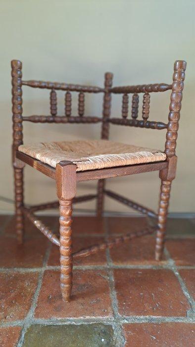 Stoel - Eikenhout/Biezen, Antiek en Kunst, Curiosa en Brocante