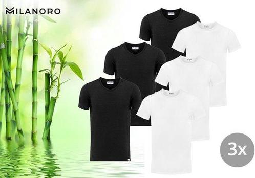 Tweedekans | 3 zachte bamboe T-shirts - Zwart - V-hals - XL, Kleding | Heren, T-shirts, Ophalen of Verzenden