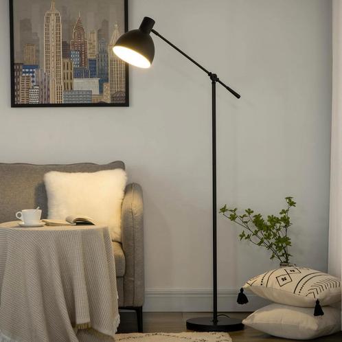Vloerlamp – Flexibel design - Verstelbare zwenkarm - Zwart, Huis en Inrichting, Lampen | Vloerlampen, Nieuw, Stof, Ophalen of Verzenden