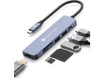 Veiling - NOVOO USB C Hub 6 in 1 Aluminium 100W, Nieuw