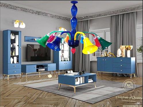 SLC Illumina - Lustre - Cristal - Lampe en verre soufflé, Antiek en Kunst, Kunst | Designobjecten