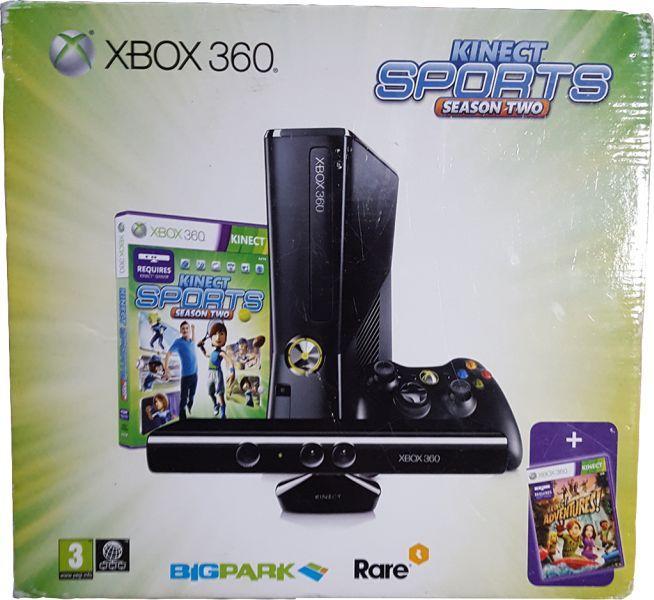 Xbox 360 Slim 4GB Kinect Pack-Zwart Incl. Kinect Adv &, Games en Spelcomputers, Spelcomputers | Xbox 360, Ophalen of Verzenden