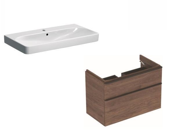Veiling - Geberit wastafel met onderkast Smyle Square, Huis en Inrichting, Badkamer | Badkamermeubels