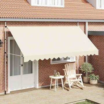 vidaXL Luifel handmatig uittrekbaar 400 cm crème, Verzenden