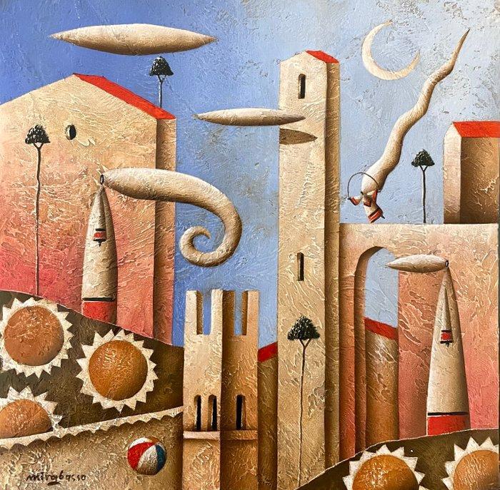 Carlo Mirabasso - Gioia Nel Borgo, Antiek en Kunst, Kunst | Schilderijen | Modern