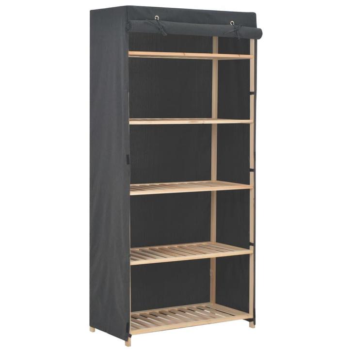 vidaXL Kledingkast 79x40x170 cm stof grijs, Huis en Inrichting, Kasten | Kleerkasten, Nieuw, Verzenden