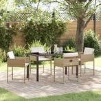 vidaXL Tuin Eettafel Set 5 pcs Beige poly rattan, Verzenden, Nieuw