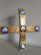 Crucifix - Emaille, Hout - 1950-1960 - 34 cm