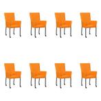 Set van 8 Leren eetkamerstoelen Deal met armleuning -, Ophalen of Verzenden