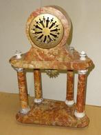 Pendule de cheminée - marbre veiné - 1850-1900, Antiquités & Art