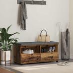 vidaXL Hallenbank met kussen met lade Oudhout 100 x 38 x 46, Huis en Inrichting, Verzenden, Nieuw