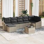 vidaXL Tuin Eettafel Set met kussen met opslag 8 pcs, Verzenden, Nieuw