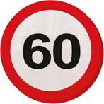 Servetten 60 Jaar Verkeersbord 33cm 20st, Hobby en Vrije tijd, Verzenden, Nieuw