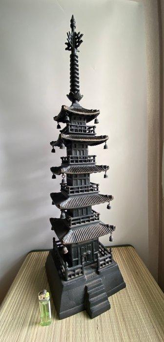 H80cm  Pagode van vijf verdiepingen, groot object -, Antiek en Kunst, Antiek | Overige Antiek