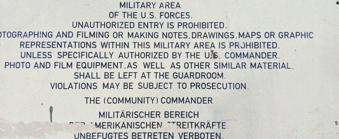 US Army Sign - Reclamebord - Koude Oorlog - Aluminium, Antiek en Kunst, Antiek | Wandborden en Tegels