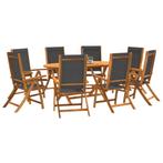 vidaXL Ensemble à manger de jardin 9pcs bois dacacia, Verzenden, Neuf