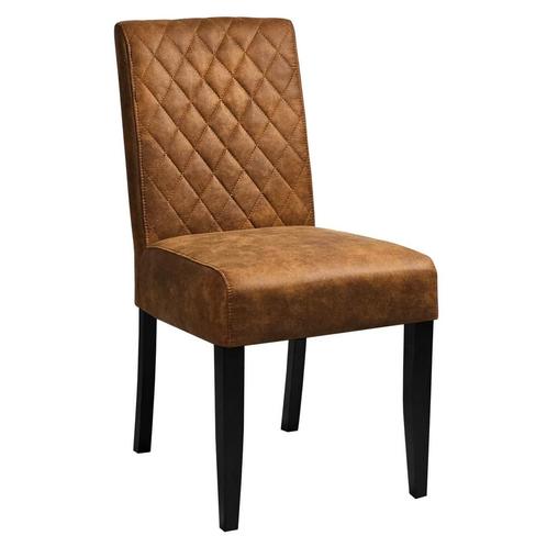 Stoel | CRYSTAL | Microvezel/Hout | Cognac | Wengé Poten |, Zakelijke goederen, Horeca | Keukenapparatuur, Nieuw in verpakking
