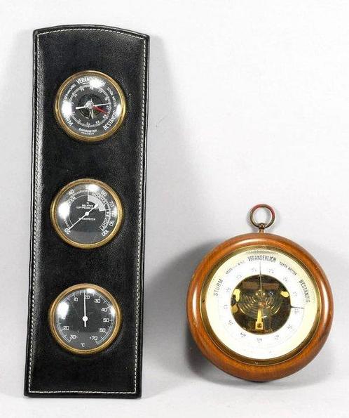 Barometer (2) - Hout, Messing - Weerstation Barometer, Antiek en Kunst, Curiosa en Brocante
