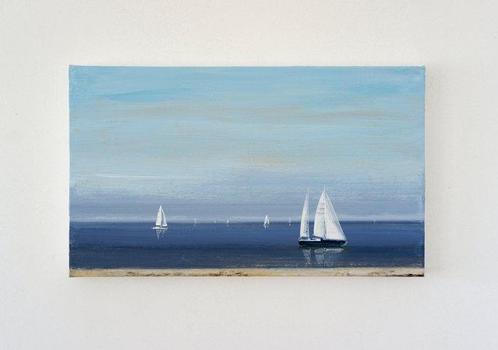 Matthieu van Riel - Sailboats North Sea Coast, Antiek en Kunst, Kunst | Schilderijen | Modern