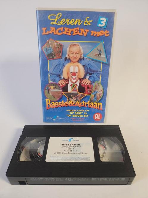 Leren & Lachen 3 met Bassie & Adriaan VHS, Cd's en Dvd's, VHS | Kinderen en Jeugd, Zo goed als nieuw, Ophalen of Verzenden
