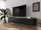 TV-Meubel mat zwart industrieel 180 cm zwevend TV kast, Huis en Inrichting, Kasten |Televisiemeubels, Overige materialen, Verzenden