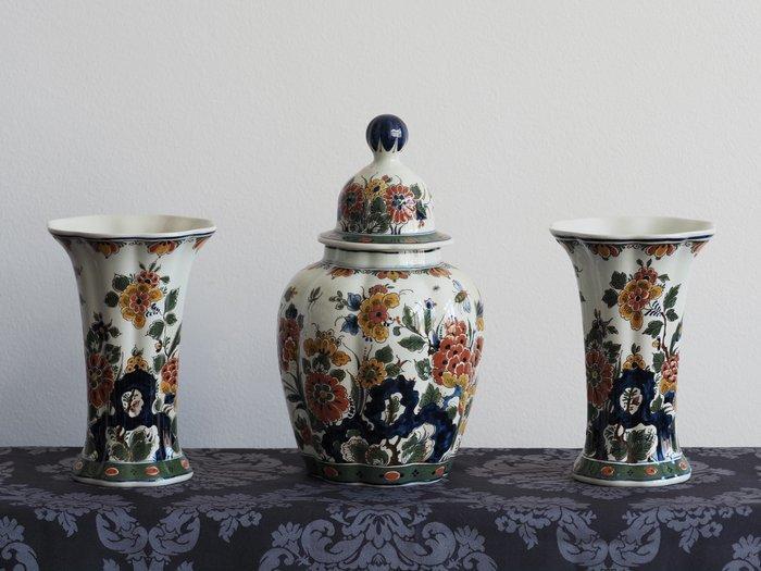 De Porceleyne Fles, Delft - dekselvaas (3) - Aardewerk -, Antiek en Kunst, Antiek | Glaswerk en Kristal