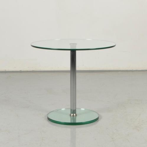 Bijzettafel Solidesk - Glas - 50 x 45 cm ø, Huis en Inrichting, Tafels | Salontafels, Gebruikt, Ophalen of Verzenden