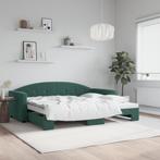 vidaXL Lit de jour avec lit gigogne vert foncé 90x200 cm, Maison & Meubles, Verzenden, Neuf