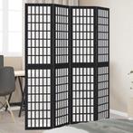 vidaXL Kamerscherm met 4 panelen massief paulowniahout zwart, Verzenden, Nieuw