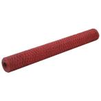 vidaXL Kippengaas 25x1,2 m staal met PVC coating rood, Tuin en Terras, Verzenden, Nieuw