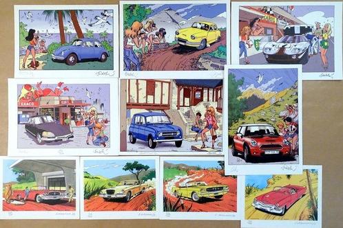 Walthéry / Desorgher - 10 Ex Libris - Automobiles, Livres, BD