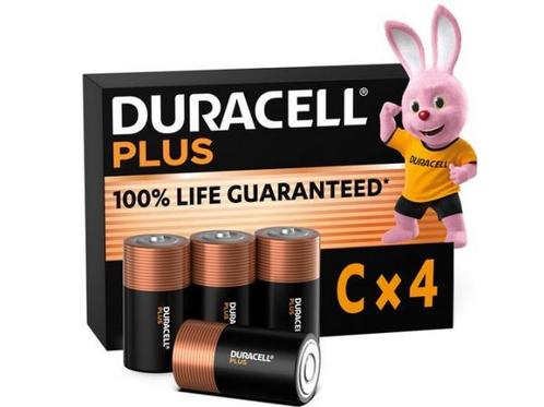 Veiling - Duracell Plus C - alkalinebatterijen - 1,5V, - 4 s, Audio, Tv en Foto, Accu's en Batterijen, Gebruikt