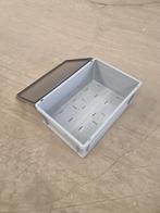 Kunststof stapelbak 60x40x22cm met deksel grijs PP, Doe-het-zelf en Bouw, Kratten en Dozen, Ophalen of Verzenden, Nieuw