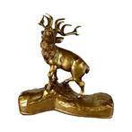 sculptuur, Cerf au brame - 43 cm - Hout