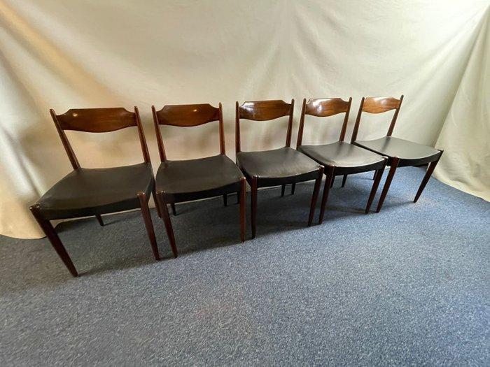 Stoel - Palissander - Vijf vintage stoelen, Antiek en Kunst, Kunst | Designobjecten