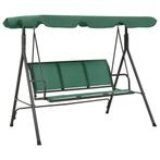vidaXL Schommelbank 170 cm textileen en staal groen, Tuin en Terras, Verzenden, Nieuw
