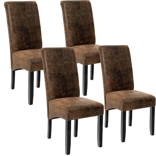 tectake Eetkamerstoel, ergonomisch, massief hardhout - oud b, Huis en Inrichting, Stoelen, Verzenden